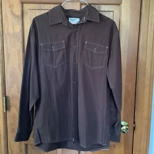 Wrangler Jeans Co. Beautiful Brown Dress Shirt
